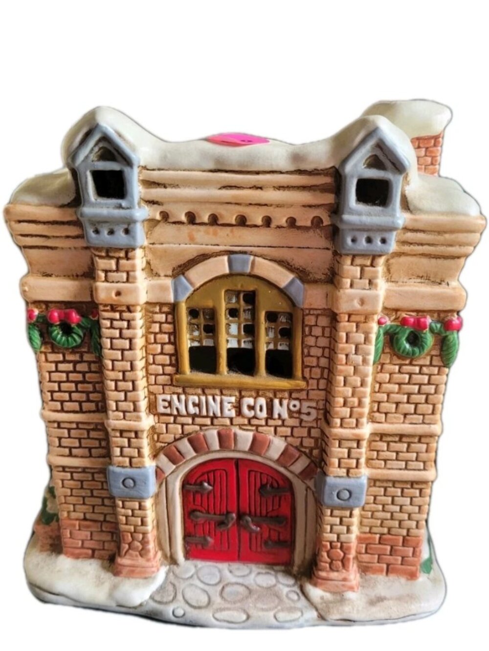 Lefton Colonial Village House Firehouse Firefighter Holiday Decor